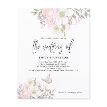 バジェットマグノリアバタフライ結婚式招待状