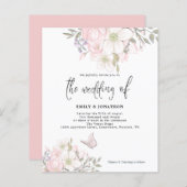 バジェットマグノリアバタフライ結婚式招待状 (正面/裏面)