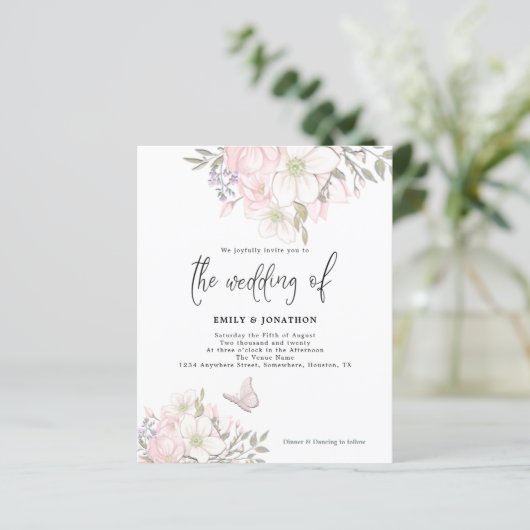 バジェットマグノリアバタフライ結婚式招待状 (スタンド正面)