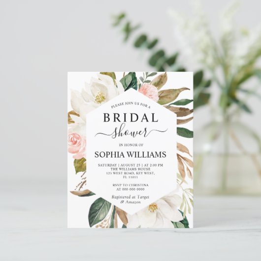 バジェットマグノリアフレームブライダルシャワー招待 (スタンド正面)