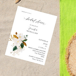 バジェットマグノリアホワイトフローラブライダルシャワー チラシ