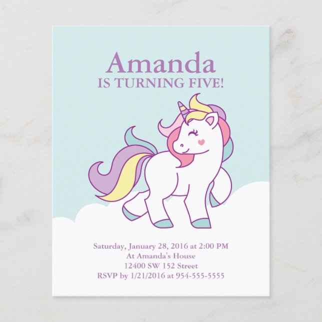 バジェットマジカルユニコーンパステルガール誕生日 (正面)