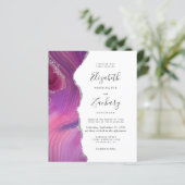 バジェットマゼンタシルバー瑪瑙結婚式招待状 (スタンド正面)