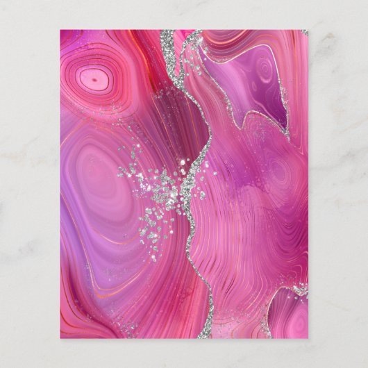 バジェットマゼンタシルバー瑪瑙結婚式招待状 (裏面)