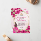 バジェットマゼンタ金ゴールドフローラプリンセスキンセアニラ ノートカード (正面/裏面インサイチュ)