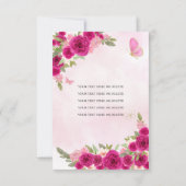 バジェットマゼンタ金ゴールドフローラプリンセスキンセアニラ ノートカード (裏面)