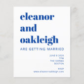 バジェットマティスボタニカルブルーブラックウェディング招待 (正面)