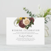 バジェットマルサラバラひまわり花結婚式の招待 招待状 (スタンド正面)