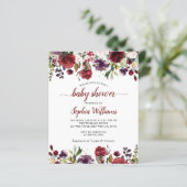 バジェットマルサラ&ピンクローズベビーシャワー招待状 (スタンド正面)