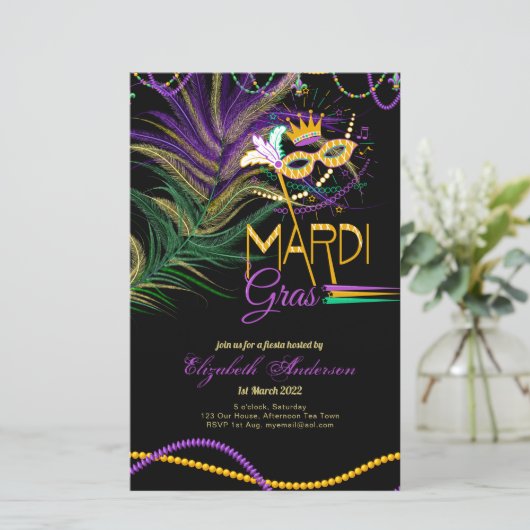 バジェットマルディグラス2022!!羽毛マスクビーズ (スタンド正面)