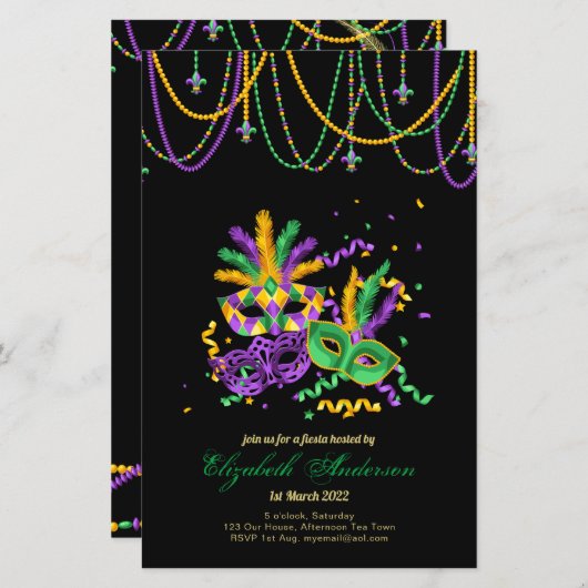 バジェットマルディグラス2023!!羽毛マスクビーズ (正面/裏面)