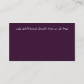 バジェットマルーンピンク結婚フローラテンプレート エンクロージャーカード (裏面)