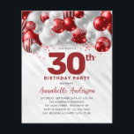 バジェットマルーンレッドシルバーバルーングリッター誕生日<br><div class="desc">グラムモダンブルガンディマルーンレッドシルバーバルーングリッタースパークルエイジ誕生日招待状</div>