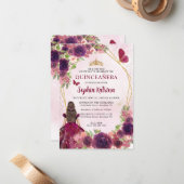 バジェットマルーンレッド金ゴールドフローラプリンセスキンセアニラ ノートカード (正面/裏面インサイチュ)