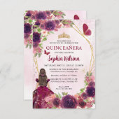 バジェットマルーンレッド金ゴールドフローラプリンセスキンセアニラ ノートカード (正面/裏面)