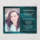 バジェットマーブルグリーンお祝いオブライフ招待状 (正面)