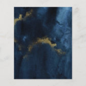 バジェットマーブルネイビーブルー金ゴールド結婚式招待状 (裏面)