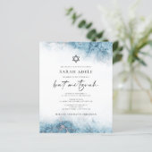 バジェットマーブルブルーシルバーバルミツワー招待状 (スタンド正面)