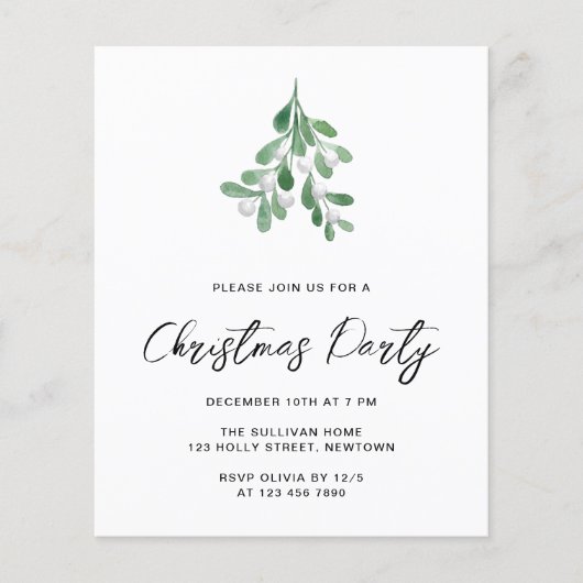 バジェットミスタントークリスマスパーティの招待状 (正面)