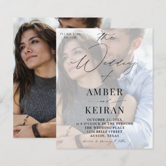 バジェットミスティ白いシェード結婚写真 (正面/裏面)