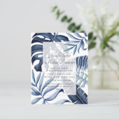 バジェットミッドナイトブルー葉結婚式招待状 (スタンド正面)