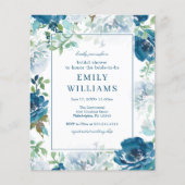 バジェットミッドナイト開花ブライダルシャワー招待 (正面)