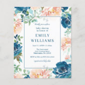 バジェットミッドナイト開花ベビーシャワー招待状 (正面)