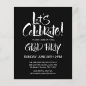 バジェットミニマリストグラッドキャップグラードパーティの招待状 チラシ (裏面)