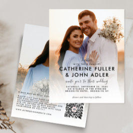 バジェットミニマリストシック2フォト結婚式招待状