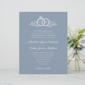 バジェットミニマリストダスティブルー結婚式招待状 (スタンド正面)