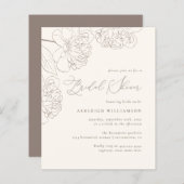 バジェットミニマリストハンドドロードプオニーブライダルシャワー (正面/裏面)