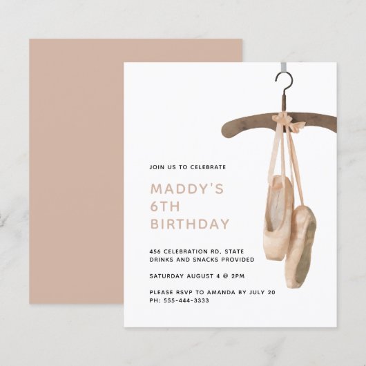 バジェットミニマリストバレエバレリーナ第6誕生日 (正面/裏面)