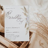 バジェットミニマリストパンパスグラス結婚式招待状