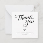 バジェットミニマリストブラックスクリプト誕生日ありがとう ノートカード (正面)