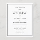 バジェットミニマリストブラック&ホワイト結婚式招待状 (正面)