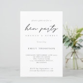 バジェットミニマリストヘンパーティーブランチバブリー招待状 (スタンド正面)