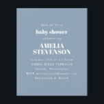 バジェットミニマリストベビーシャワーダスティブルー招待状<br><div class="desc">バジェットミニマリストベビーシャワー招待状inダスティブルー</div>