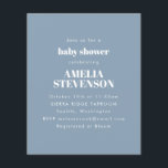 バジェットミニマリストベビーシャワーダスティブルー招待状<br><div class="desc">バジェットミニマリストベビーシャワー招待状inダスティブルー</div>