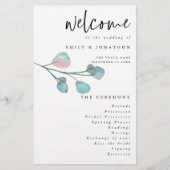 バジェットミニマリストユーカリ結婚式 プログラム (正面)