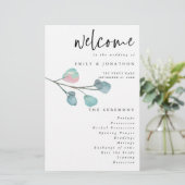 バジェットミニマリストユーカリ結婚式 プログラム (スタンド正面)