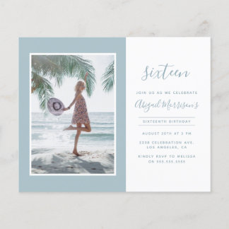 バジェットミニマリストライトブルーフォトバースデーパーティー