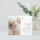 バジェットミニマリスト写真バプテスマサンキューカード (スタンド正面)