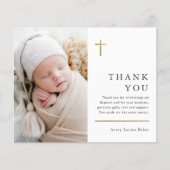バジェットミニマリスト写真バプテスマサンキューカード (正面)