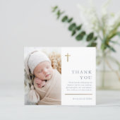 バジェットミニマリスト写真バプテスマサンキューカード (スタンド正面)