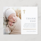 バジェットミニマリスト写真バプテスマサンキューカード (正面)