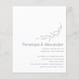 バジェットミニマリスト植物学スケッチ結婚式の招待