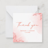 バジェットミニマリスト水の色テラコッタサンキュー ノートカード (正面)