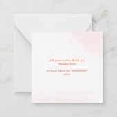 バジェットミニマリスト水の色テラコッタサンキュー ノートカード (裏面)