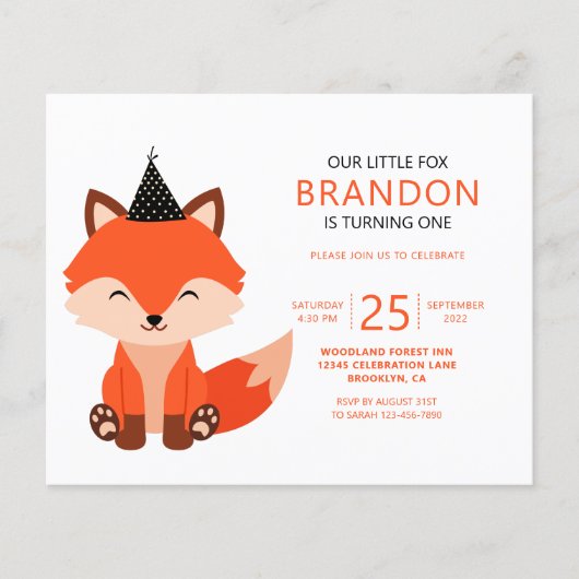 バジェットミニマルかわいいリトルキツネジグザグザ誕生日 (正面)