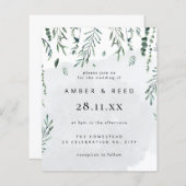 バジェットミニマルウォーターカラー落葉ちる結婚の (正面/裏面)